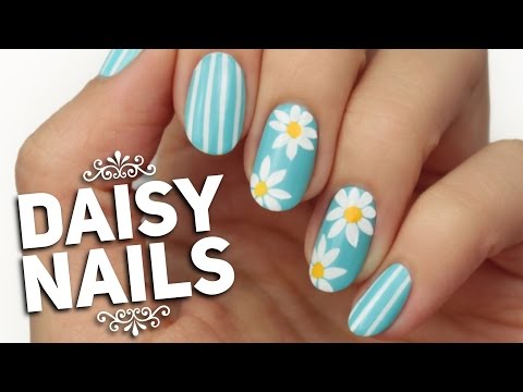 Spring Daisy Nail Art Design