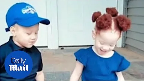 Proud parents share videos of their adorable albin...