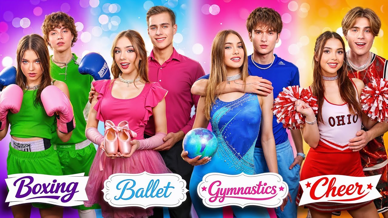 Balett vs pom-pom lány vs torna vs boxoló pár! Sport kihívás pároknak