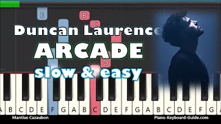Duncan Laurence - Arcade Slow Easy Piano Tutorial