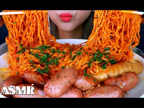 치즈불닭볶음면 먹방 4봉 너무꾸덕해서 안넘어가 CHEESY FIRE NOODLES SAUSAGE MUKBANG ASMR