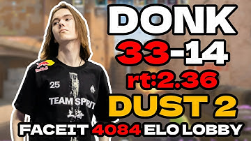 😯donk (33-14) rt:2.36 w/baz/alpha +VOICE COMMS (dust2) l EU FACEIT RANKED 4084 ELO LOBBY #cs2 #pov