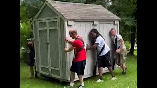 How to Move a Shed in 10 Minutes Using ShoulderDolly Moving Straps by Shoulder Dolly - Moving/Lifting Straps 2,413 views 1 year ago 1 minute, 36 seconds