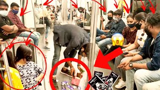 metro prank l🤣dropping condoms in the metro l epic reaction l SK pranky tv