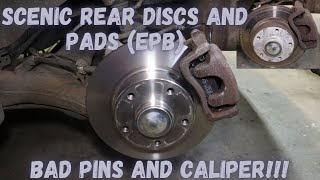 Renault Scenic 3  Changing Rear Brake Discs And Pads (With Electronic Parking Brake EPB)