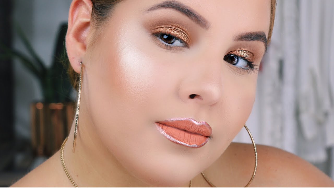Bronze Glowy and Metallic Lip Liner Makeup Tutorial Nelly Toledo