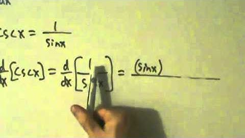 Calculus I - Derivative of Cosecant Function csc(x) - Proof