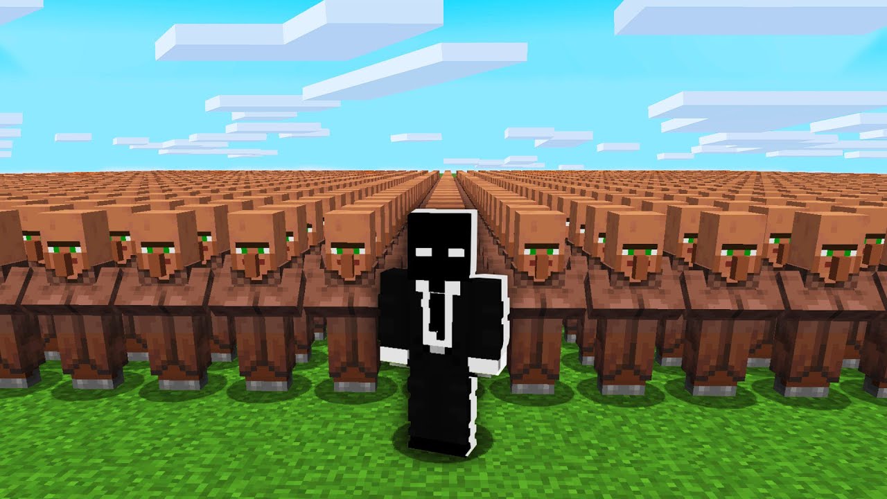 حاولت أجمع 100 قروي في ماين كرافت !!