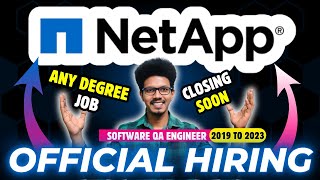 Software Testing Off Campus hiring | Netapp hiring for Software QA Engineer | IT Jobs for freshers