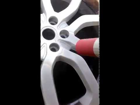 Sandblasting Range Rover wheel, stripping paint.Tbilisi, Georgia. სილა-ჭავლური დამუშავება