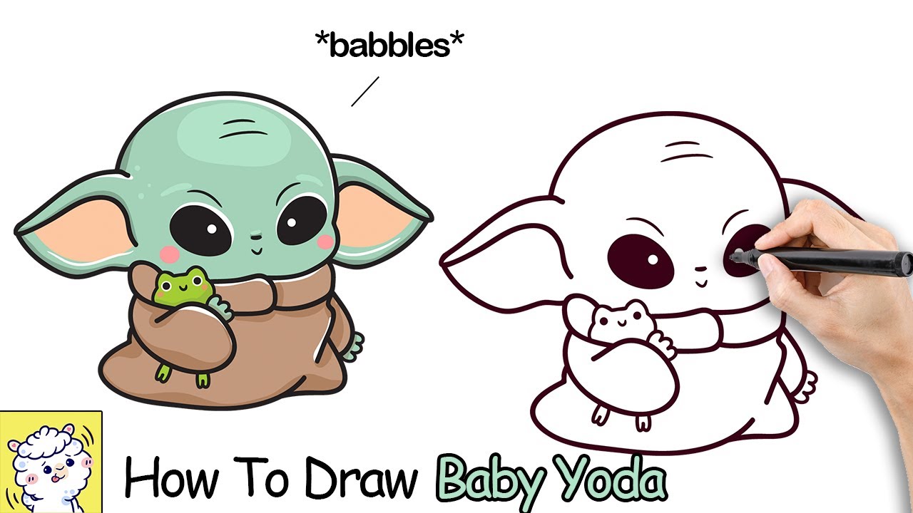 How To Draw Baby Yoda Mofukawa Youtube
