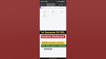 Du SOL 1st Semester student Dashboard login problem solution #sol #dusol #dashboardloginproblem