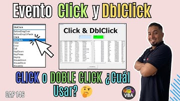 Cómo Usar los Eventos Click y DblClick en Formularios VBA Excel Cap 146 #sepamosexcelvba #vbaexcel