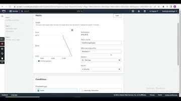 How to create an alarm on RDS-Space (AWS) (CloudWatch )