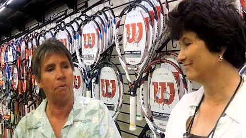 Rosie Casals talks with reporter Denise Goolsby ab...