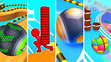 Going Balls vs Bridge Race vs Action Balls vs Candy Ball Run - All level gameplay Android, IOS