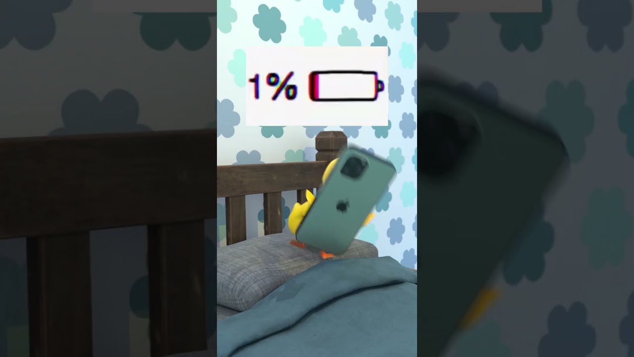 When Phone Is At 1 Humor Babyduck Shorts