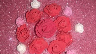 Розочки из фоамирана Простой способ Без шаблона быстро и просто  DIY Rose Flower Идеи  на 8 марта