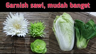 garnish sawi putih dan sawi sendok // garnish tumpeng