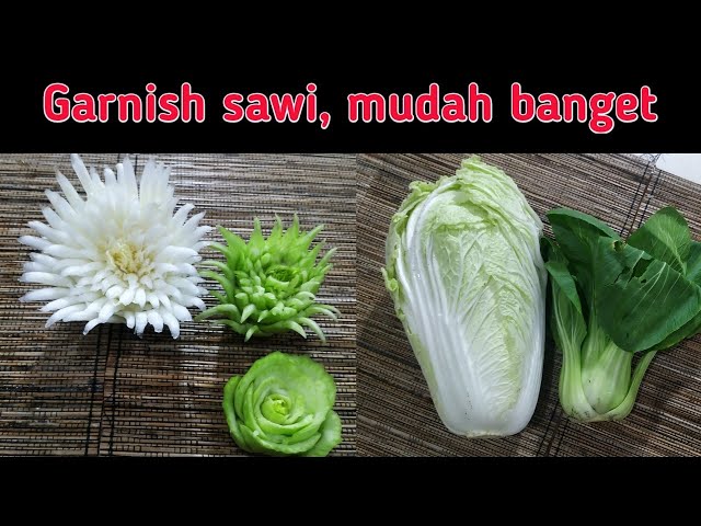 garnish sawi putih dan sawi sendok // garnish tumpeng class=
