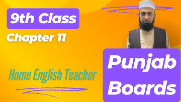 9th English: | Chapter 11 Noise in the Environment (Exercise) | (Punjab Board)