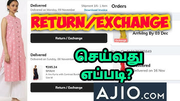 How to Return & Exchange in ajio/ எப்படி Return/Exchange செய்வது/Ajio Return &  Exchange in tamil☕
