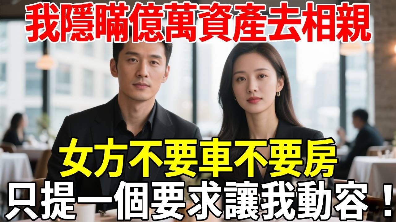 我隱瞞億萬資產去相親，女方不要車不要房，只提一個要求讓我動容！#蝴蝶飛飛 #民間故事 #奇聞趣事 #古代小說#懸疑#老年情感