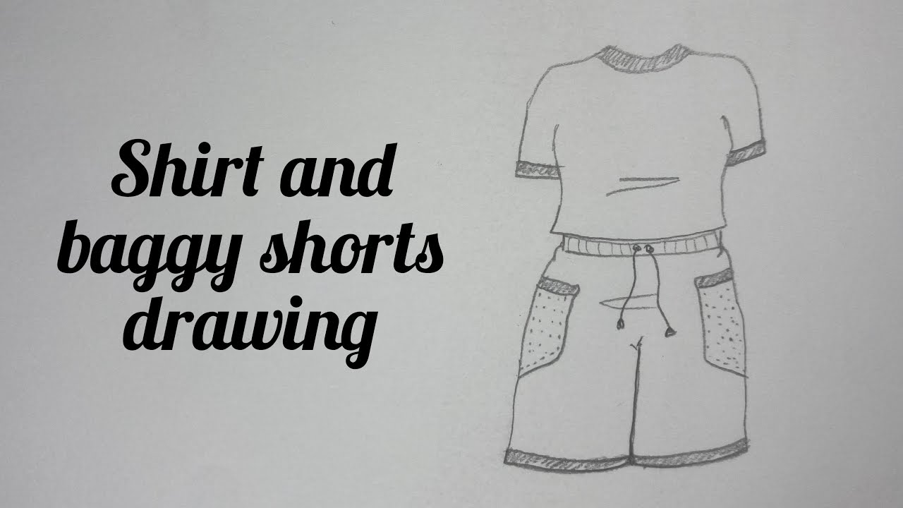 How to draw Tshirt and baggy Shorts pencil sketch YouTube