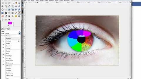 Rainbow eye tutorial in Gimp