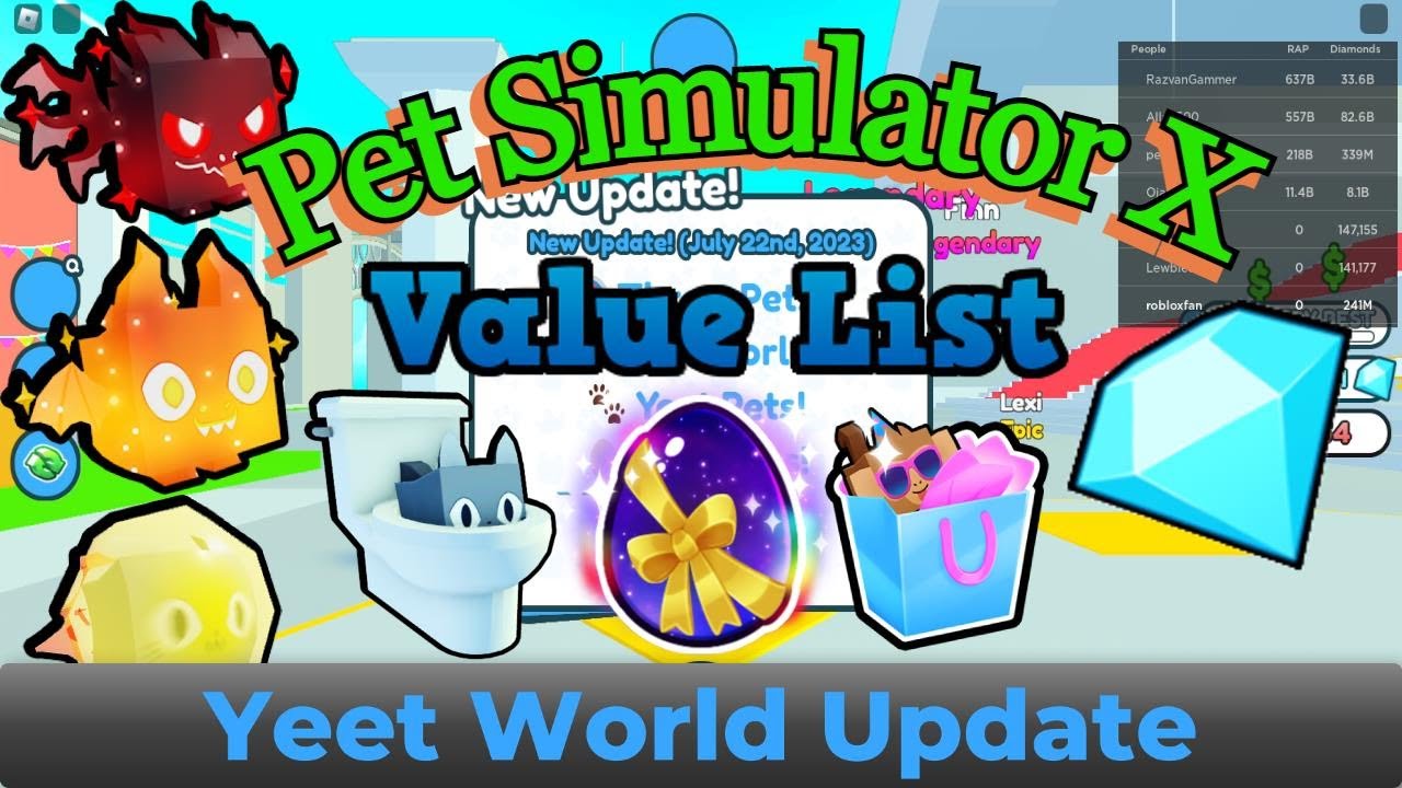 Pet Sim X Value List 2023 - PSX Values 2023 [Yeet a Pet Update]
