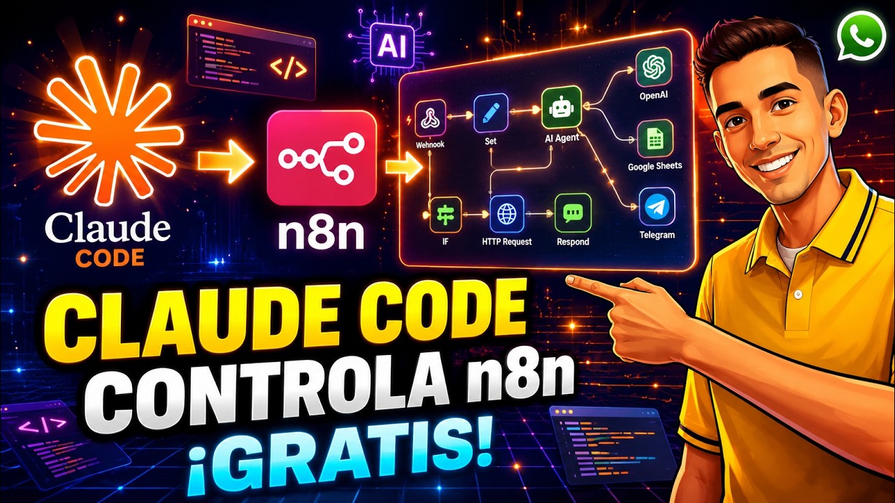 Conecta Claude Code con n8n GRATIS | MCP + Skill + ngrok + Docker - YouTube