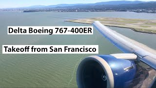 Delta Boeing 767-400(ER) Takeoff from San Francisco (DL 1473 || SFO-JFK || N835MH)