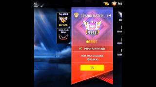 GRANDMASTER IN 6O DAYS HARD CHALLANGE DAY #37 #ffshorts #grandmaster #idban #brrank