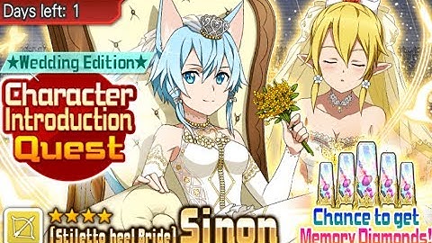 SAO Memory Defrag - Character Introduction Quest - Wedding Edition - Stiletto heel Bride Sinon