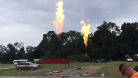 2-inch manifold flowing two 1-inch flares to auto refrigerate an mc-331 transport.