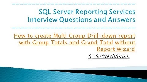 How to create Multi Group Drill down report with Group Totals and Grand Total without Report Wizard