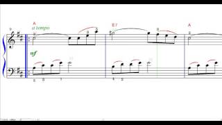ブルグミュラー25の練習曲 10番 やさしい花 楽譜  コード付き ピアノ教則本 順番　難易度☆
