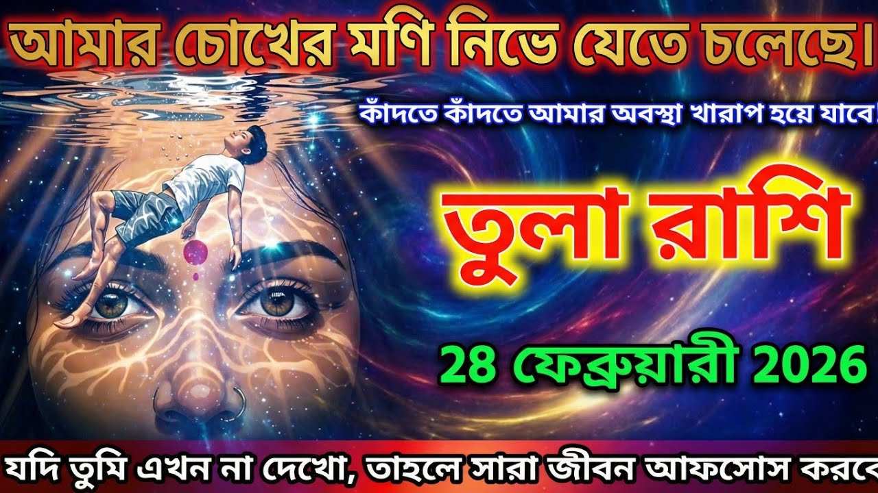 তুলা রাশি,২৮ ফেব্রুয়ারী, ২০২৬ আমার চোখের মণি নিভে যেতে চলেছে।