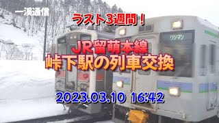 ラスト3週間JR留萌本線峠下駅の列車交換