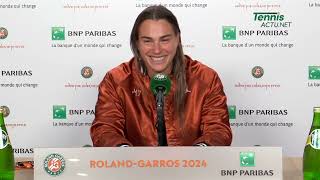 Tennis - Roland-Garros 2024 - Aryna Sabalenka : "Paula Badosa ? I love her so much"