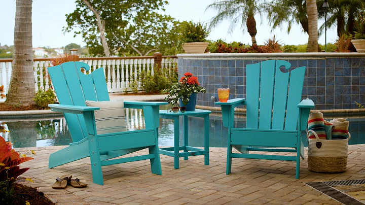 POLYWOOD® Wave 3-Piece Adirondack Set with The Ocean Chair - PWS586-1