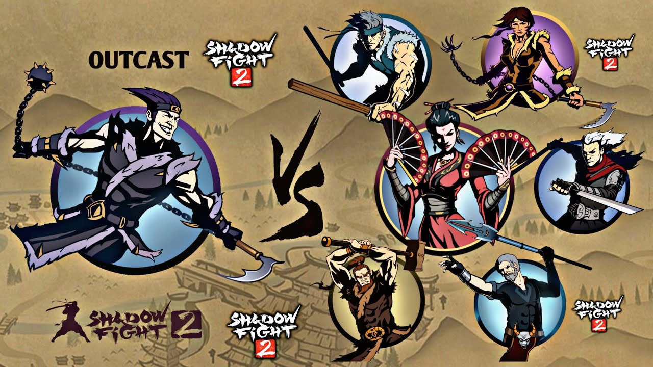 Shadow Fight 2 | Outcast vs Widow and Bodyguards