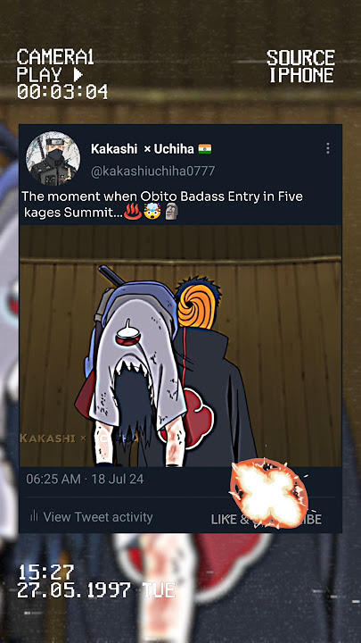 Obito Badass Entry in Five kage summit 🗿