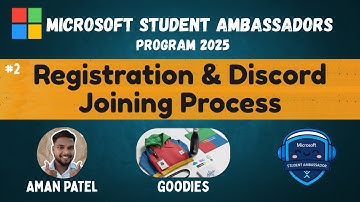 Registration Process | Microsoft Student Ambassador  | Step by Step Process | By Aman Patel MSA 2025