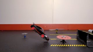 RC Porsche Gets Smashed By Spinning Blades