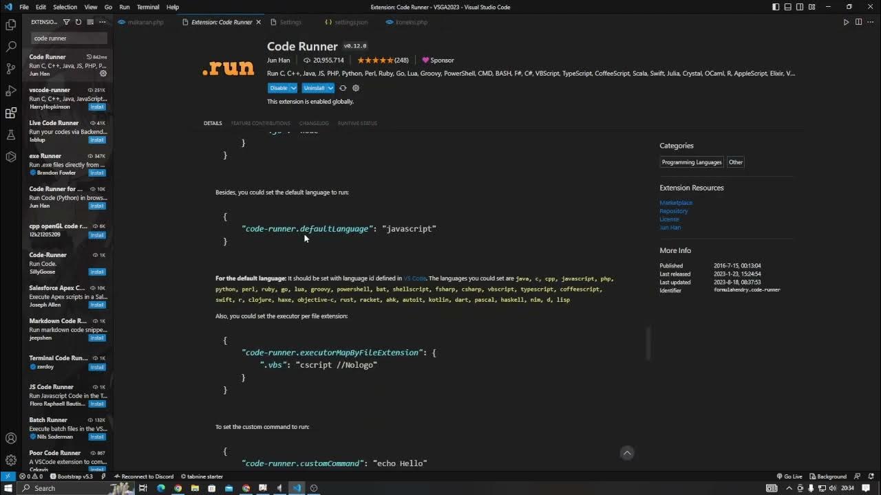 Cara menjalankan kode php di visual studio code 2023 youtube