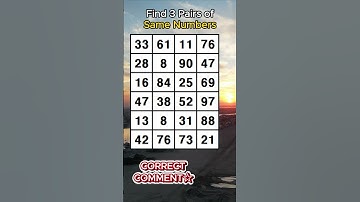 Find 3 pairs of identical numbers.HOW OLD IS YOUR BRAIN?/Dementia Prevention Quizzes/Tests.No.690