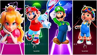 Super Mario Bros Team 👉 MARIO vs BOWSER vs PEACH vs DAISY | Tiles Hop EDM Rush #mario #peach