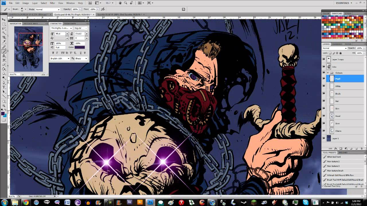 Photoshop Comic Book Coloring - YouTube