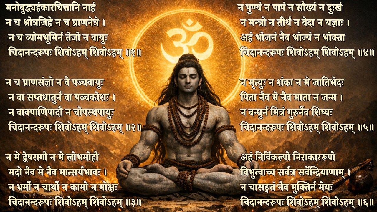 Nirvana Shatakam (शिवोऽहम् शिवोऽहम्) | Adi Shankaracharya | Mahadev Meditation